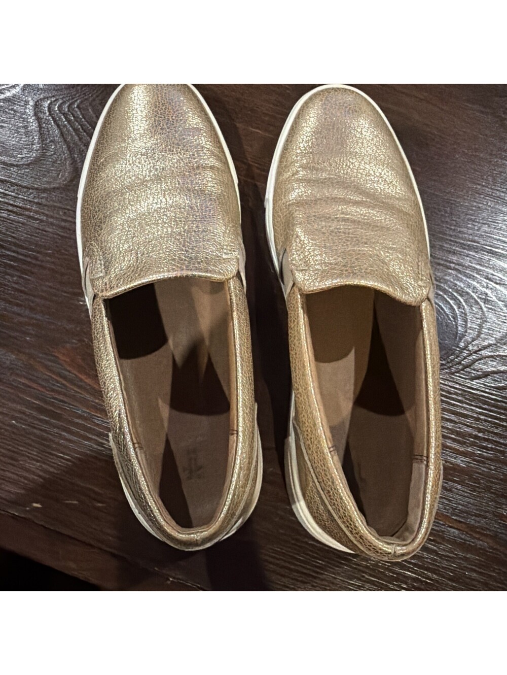 Frye Women's Size 7M Gold Leather Slip-On Shoes